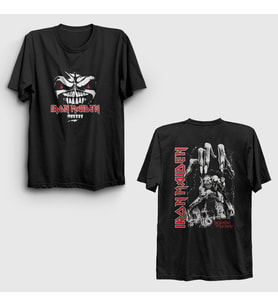 Presmono Unisex Siyah Beast Metal Iron Maiden Sırt Baskılı T-Shirt 515931tt