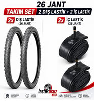 Servis 26X1.95 DIŞ LASTİK (FORCE) VE İÇ LASTİĞİ Bisiklet Lastiği ve İç Lastiği (2 ŞER ADET, TAKIM)