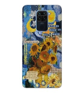 Xiaomi Redmi NOTE 9 Uyumlu Van Gogh Tasarımlı Şeffaf Telefon Kılıfı