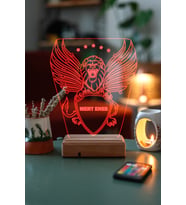 Kişiye Özel Kanatlı Aslan Hediyelik 3D Led Dekoratif Lamba