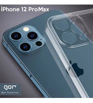 Gor İPhone 12 Pro Max 6.7 İnch Kılıf Kamera Korumalı Şeffaf Silikon Kılıf-(5 - SSSSSS5498-2