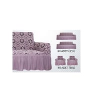 Altınkoza Jakarlı Damask Koltuk Örtüsü Maxi Takım (3+3+1+1)-Gül Kurusu