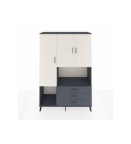 Hyperion Dolap 6 Raflı 3 Çekmeceli 3 Kapaklı 132x44x195 Antrasit-Aytaşı/Antrasit