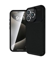 Apple iPhone 16 Pro Kılıf Auto Focus Karbon Kapak - Siyah