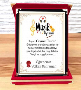 Müzik Öğretmenine Plaket (STD)