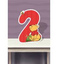 Winnie The Pooh Temalı Ayaklı Rakam Pano - 2 Yaş (40 cm)