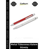 Özel Üretim Lüks Ofis Tipi Hediyelik Şık Tasarım Kurumsal Logolu Kalite Metal Tükenmez Kalem Gümüş