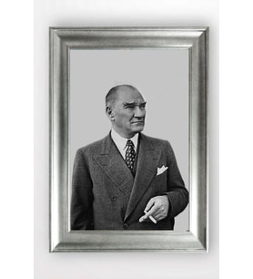 Gümüş Çerçeveli Atatürk Tablo a364