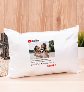 Kişiye Özel Youtube Tasarım Fotoğraflı Dikdörtgen Yastık