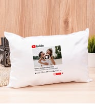 Kişiye Özel Youtube Tasarım Fotoğraflı Dikdörtgen Yastık