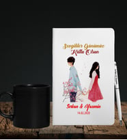 Sevgililer Gününe Özel Defter Kalem & Siyah Varil Kupa Hediye Seti 27