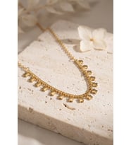 Gold Pirinç Yonca Model Kadın Kolye 5886 - SSSSSS9944-6995