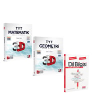 3D TYT Matematik ve Geometri ile AKM Dil Bilgisi Soru Bankası Seti 3 Kitap