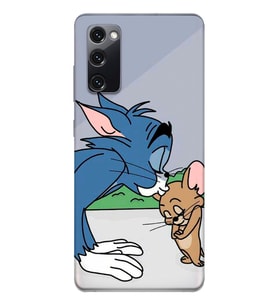 Samsung Galaxy S20 FE Uyumlu Tom ve Jerry Tasarımlı Şeffaf Telefon Kılıfı
