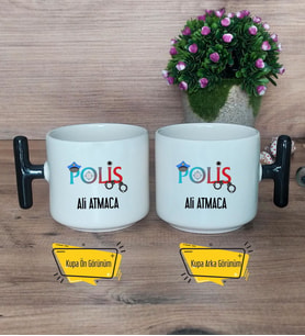 Polis Kupa Bardak T Siyah Kulplu 10 Nisan Polisler Günü Hediyesi