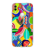 PrintiFy Xiaomi Redmi Note 7 Pro ile Uyumlu Retro Color 6  Kamera Korumalı Şeffaf  Kılıf