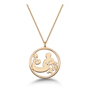 Çember Kova Burcu Gümüş Kolye (Rose)