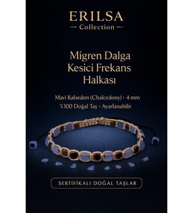 Sertifikalı Migren Dalga Kesici Frekans Halkası – Mavi Kalsedon (Chalcedony) 4 mm Ayarlanabilir (Çok Renkli)