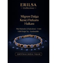 Sertifikalı Migren Dalga Kesici Frekans Halkası – Mavi Kalsedon (Chalcedony) 4 mm Ayarlanabilir (Çok Renkli)