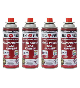 Big Fire Power 227gr Valfli Gaz Kartuşu Dörtlü Set