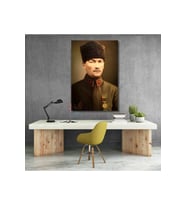 Kanvas Atatürk Portresi Ofis Tablosu Yeni Ev Hediyesi Kanvas Duvar Dekoru