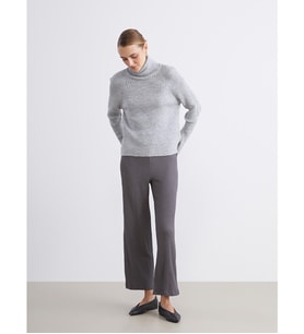 LCW Modest Gri Beli Lastikli Dokulu Kadın Pantolon