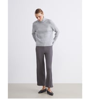 LCW Modest Gri Beli Lastikli Dokulu Kadın Pantolon