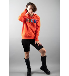 Turuncu 2 Iplik Kapüşonlu Sweatshirt