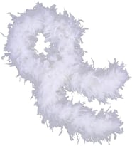 Beyaz Renk Kabarık Kalın Otriş Boa Tüy 6 cm Genişlik 180-200 cm Uzunluk
