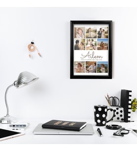 9 Fotoğraf Baskılı Kişiye Özel Dekoratif Çerçeve 210 x 300 mm (Çok Renkli)