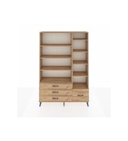 Arges Gardrop 9 Raflı 4 Çekmeceli  132x30x195 Çam-Çam