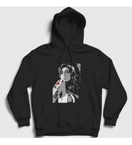 Presmono Unisex Siyah Cynthia Amy Winehouse Kapüşonlu Sweatshirt 151950tt