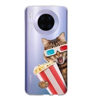 PrintiFy Huawei Mate 30 ile Uyumlu 1mm Slim Fit Kedi 1 050b Baskılı Şeffaf  Kılıf