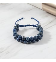 Dumortierit 8mm Çift Sıra Makrome Doğal Taş Bileklik