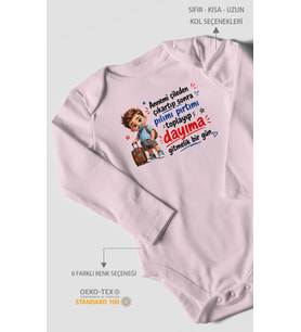 Anneye ve Dayıya Özel Uzun Kollu Bebek Body %100 Pamuk