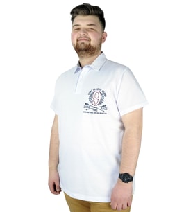 Mode XL Erkek T shirt Polo Boat Club 22301 Beyaz