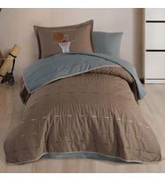 Clasy Ranforce %100 Pamuk Nakışlı Tek Kişilik Yatak Örtüsü Hoop