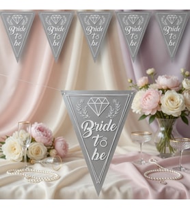 Bride To Be Gümüş Flama Bayrak Süs 2 Metre Bekarlığa Veda Parti Dekoru