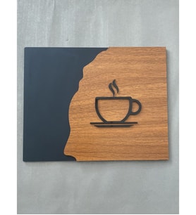 Luxury Black Wooden Serisi Çay Kahve Tabelası