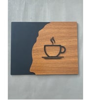 Luxury Black Wooden Serisi Çay Kahve Tabelası
