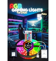5 Metre Oyuncu Bilgisayar Masası Rgb Şerit Led Aydınlatma Sistemi Pro 3 Chip