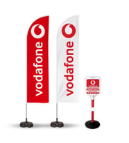 Vodafone Reklam Yönlendirme Tanıtım Yelken Bayragı ve Bariyer Duba