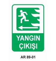 YANGIN ÇIKIŞI İŞ GÜVENLİĞİ UYARI LEVHASI 1 ADET PVC 21 X 29CM