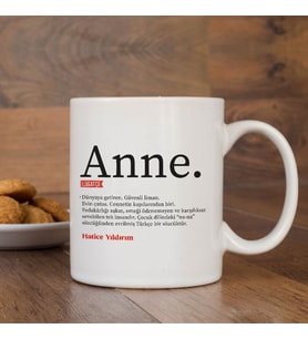 Kişiye Özel Kupa Bardak, Söz Yazılı Kupa Bardak, Anne Bardağı, Anneler Günü Bardağı