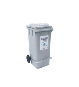 Hipaş Plastik - 120 Lt. 2 Tekerlekli, Pedallı Enfekte Atık Kovası (480x530x990 mm) - ÇK-400 PEA