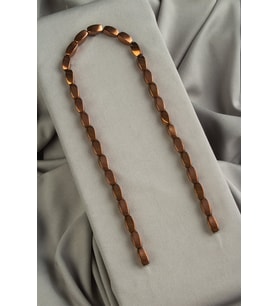 Hematit Doğal Taş Parlak Kahverengi Burgulu Dikdörtgen Kesim 6x12mm Dizi [AA]
