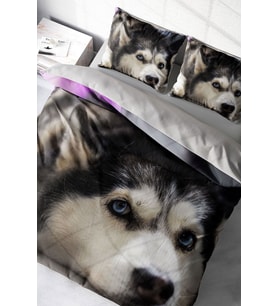 Nevresim Takımı %100 Doğal Pamuk Çift Kişilik 3d Digital Husky