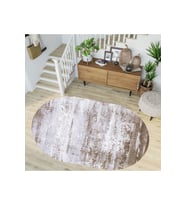 Eliana Home Baskılı, Yıkanabilir Kaymaz Taban Oval Halı LNA7277-HY944 100x150 cm (Bej)