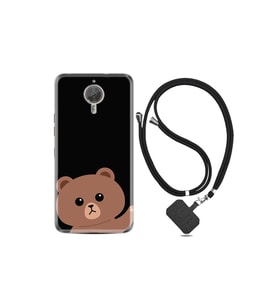 General Mobile Gm5 Plus Kılıf Resimli Desenli Silikon Boyun Askılı Hello Bear 1905