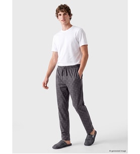 LC WAIKIKI Gri Standart Kalıp Baskılı Erkek Pijama Alt